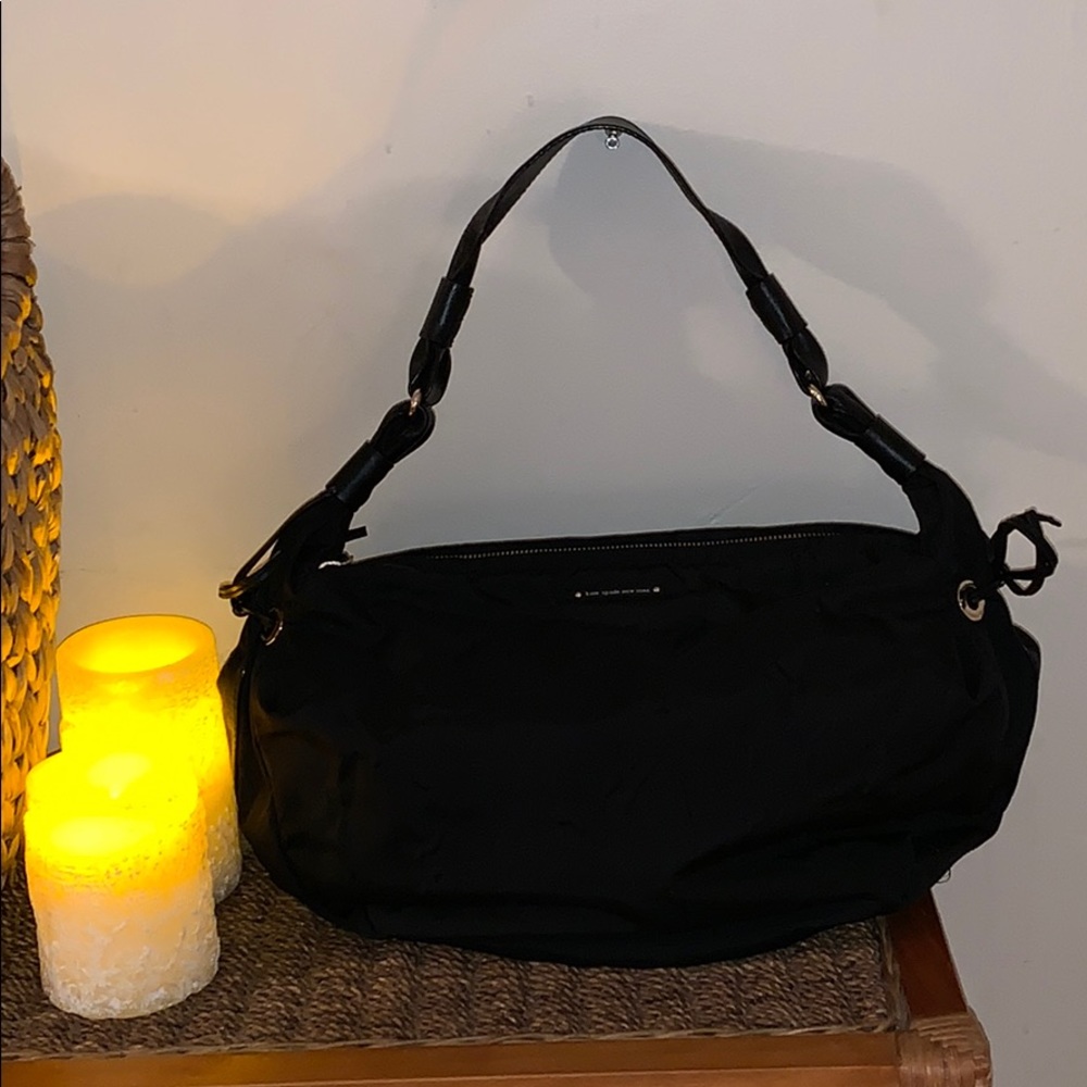 Kate Spade Black Stevie Bag w/ leather trim,handle